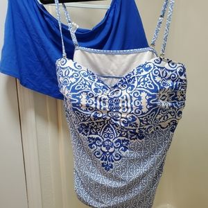 Size 22W lizclaiborne 2 piece bathing suit.